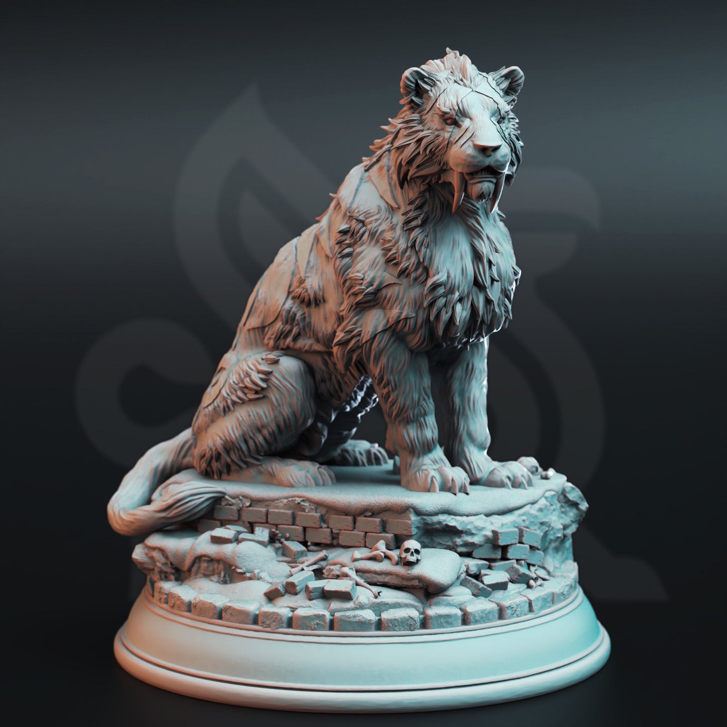 Giant Sabertooth Tiger - Sabka Figure with base print 3d 12k miniature Gift Idea mini | Dungeons & Dragons | Tabletop | DM Stash