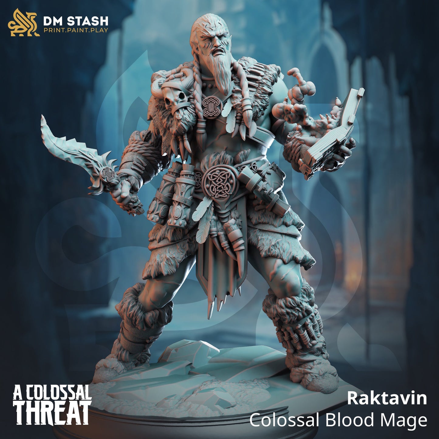 Goliath Blood Mage - Raktavin Figure with base print 3d 12k miniature Gift Idea mini | Dungeons & Dragons | Tabletop | DM Stash