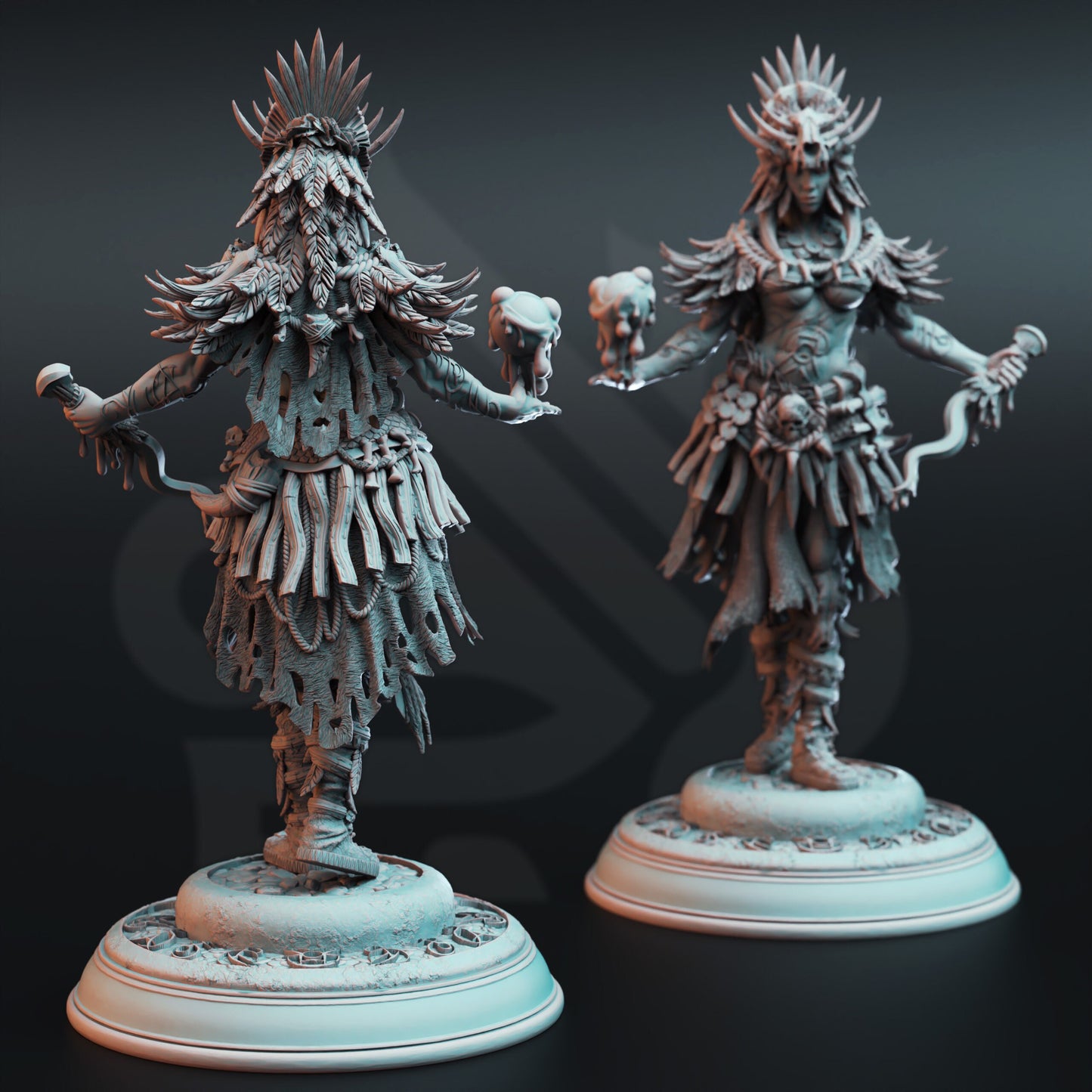 Goliath Blood Shaman Priestess - Driga Figure with base print 3d 12k miniature Gift Idea mini | Dungeons & Dragons | Tabletop | DM Stash