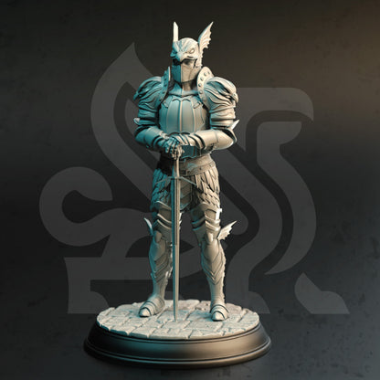 Golden Griffin Vanguards Knight (2 var) Figure 12k + Base Print 3D RPG Miniature Gift Idea mini | Dungeons & Dragons | Tabletop | DM Stash