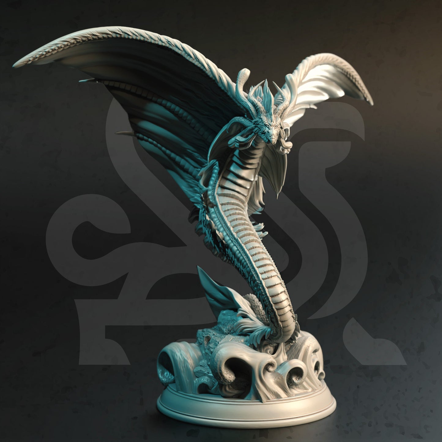 Juvenile Mana Wyrm - Fyrindel Monster Figure 12k + Base Print 3D RPG Miniature Gift Idea mini | Dungeons & Dragons | Tabletop | DM Stash