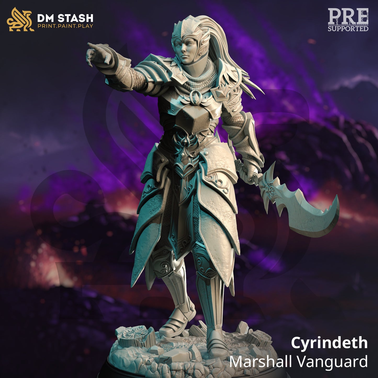 High Elven Commander - Cyrindeth Figure 12k + Base Print 3D RPG Miniature Gift Idea mini | Dungeons & Dragons | Tabletop | DM Stash