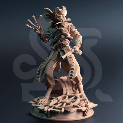 Catfolk Corsair - Kara&#39;Ta Pirate Assassin Figure 12k + Base Print 3D RPG Miniature Gift Idea mini | Dungeons & Dragons | Tabletop | DM Stash