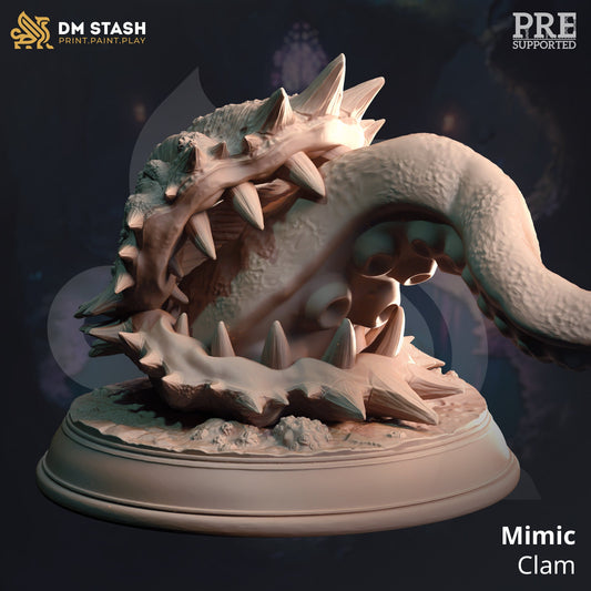 Clam Mimic - Shelldon Pirate Monster Figure 12k + Base Print 3D RPG Miniature Gift Idea mini | Dungeons & Dragons | Tabletop | DM Stash