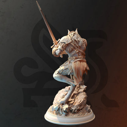 Werewolf Barbarian Fighter - Lucian Grey Figure 12k + Base Print 3D RPG Miniature Gift Idea mini | Dungeons & Dragons Tabletop DM Stash