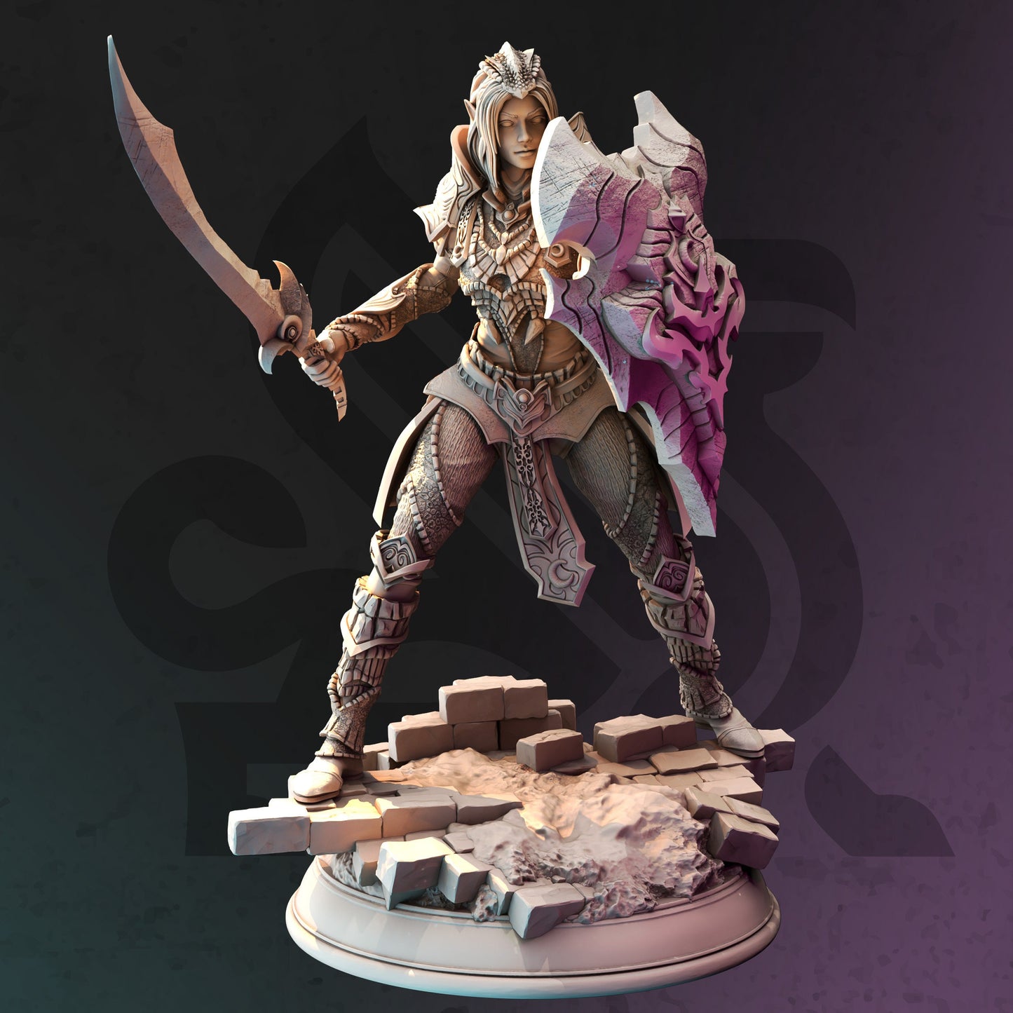 Drow Moon Paladin - Mrina Reloth Figure 12k + Base Print 3D RPG Miniature Gift Idea mini | Dungeons & Dragons | Tabletop DM Stash