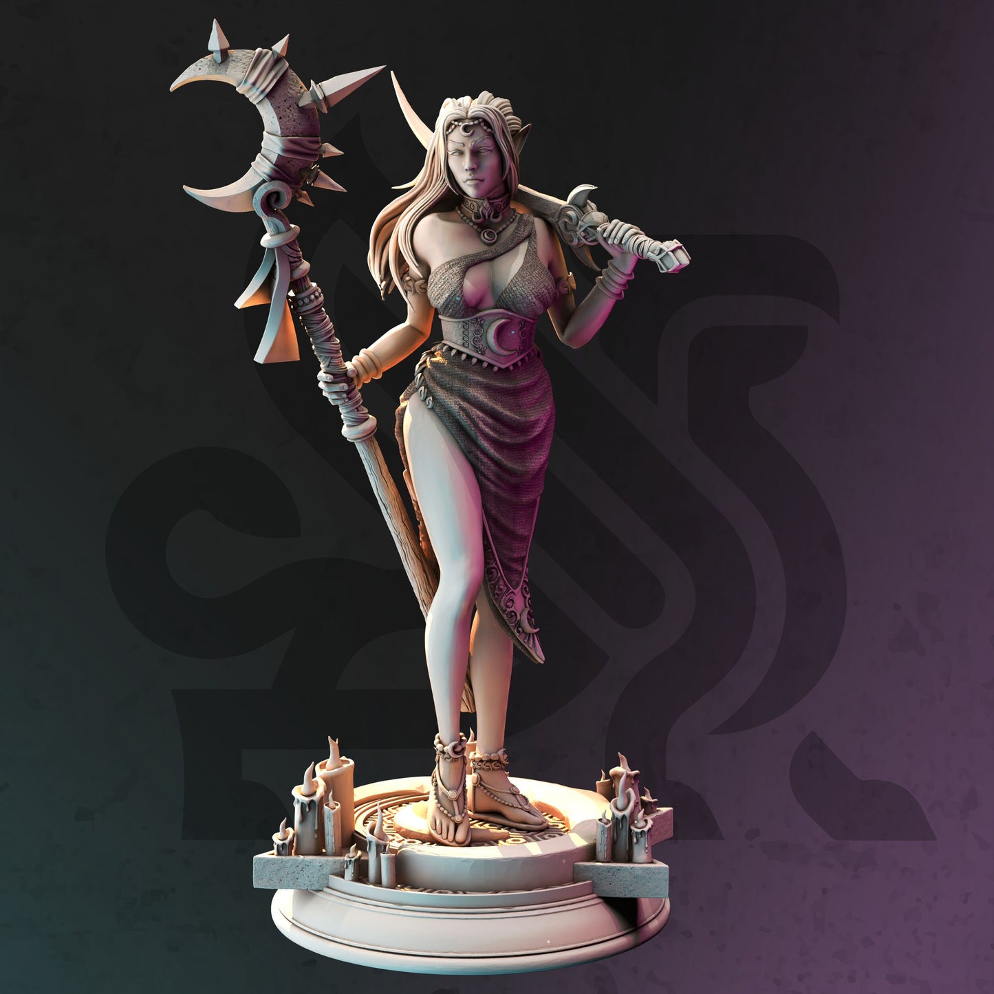 Drow Moon Priestess - Kadna Glyndrel Figure 12k + Base Print 3D RPG Miniature Gift Idea mini | Dungeons & Dragons | Tabletop DM Stash