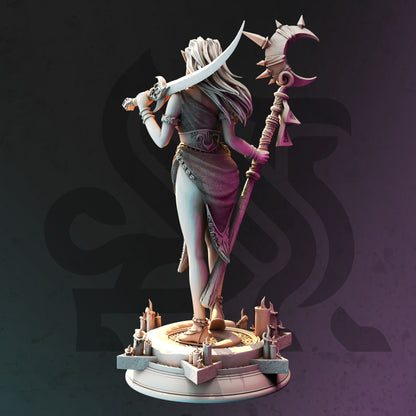 Drow Moon Priestess - Kadna Glyndrel Figure 12k + Base Print 3D RPG Miniature Gift Idea mini | Dungeons & Dragons | Tabletop DM Stash