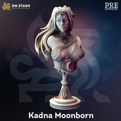 BUST - Drow Moon Priestess - Kadna Glyndrel 120mm tall figure print 3d 12k miniature Gift Idea Dungeons and Dragons Tabletop DM Stash