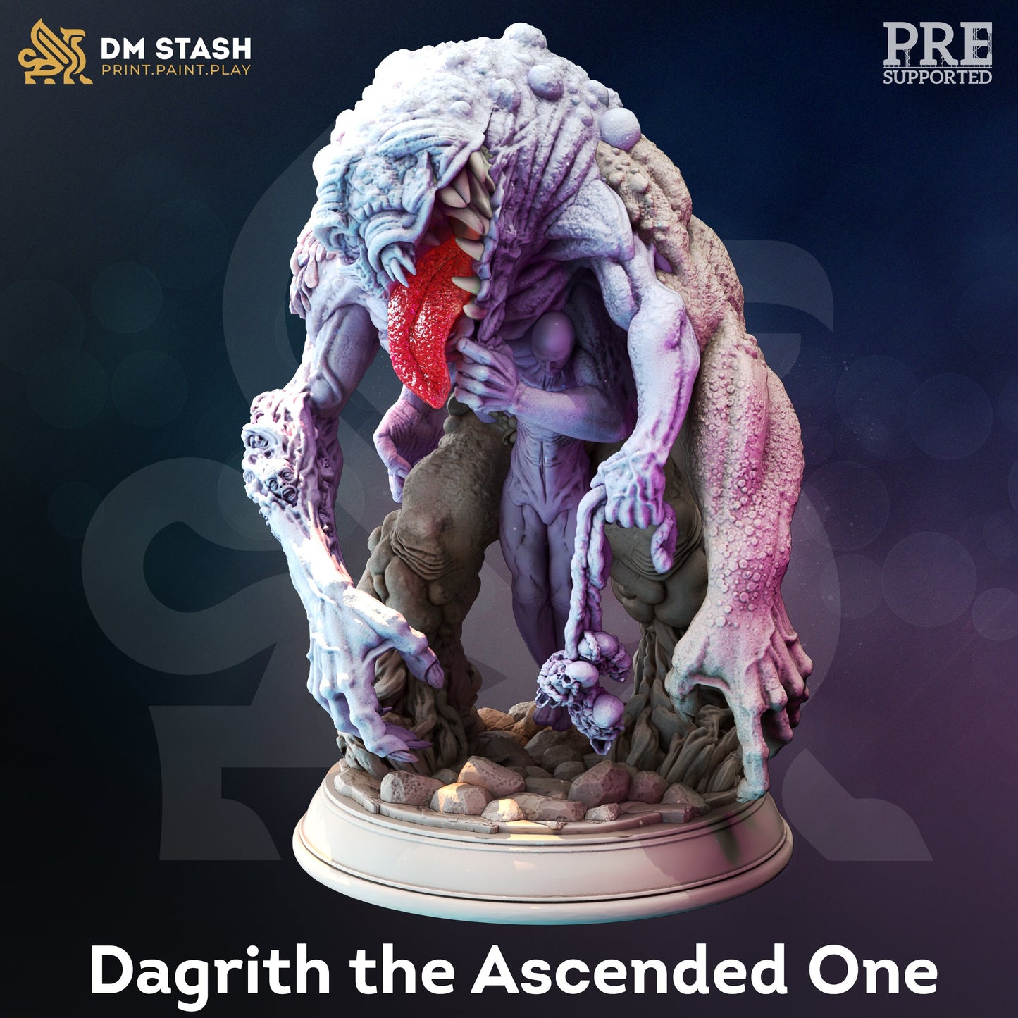 Underdark Parasitic Monstrosity - Dargrith HUGE Figure 12k + Base Print 3D RPG Miniature Gift Idea mini Dungeons & Dragons Tabletop DM Stash