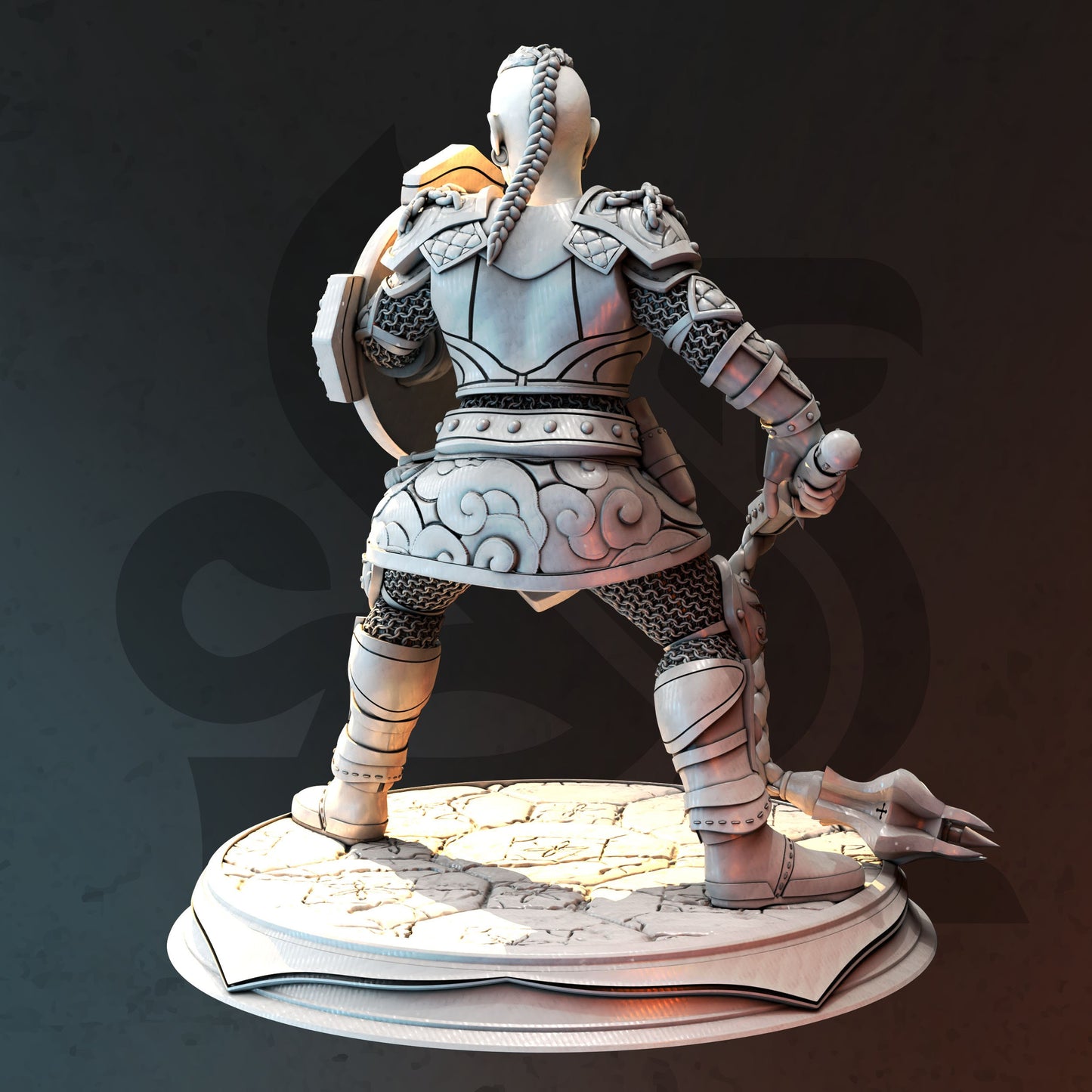 Dwarf Knowledge Cleric Gladiator - Tergrid Figure 12k + Base Print 3D RPG Miniature Gift Idea mini Dungeons & Dragons Tabletop DM Stash