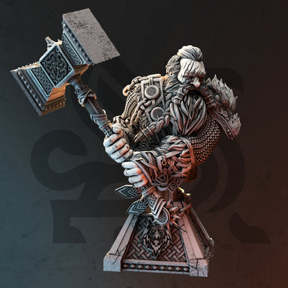 BUST - Elite Dwarf Barbarian - Rend &#39;Madbeard&#39; 120mm tall figure print 3d 12k miniature Gift Idea Dungeons and Dragons Tabletop DM Stash