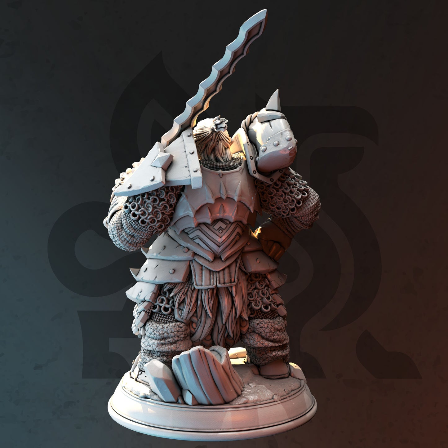 Dwarf Paladin Hunter - Gundrin Borgsten Figure 12k + Base Print 3D RPG Miniature Gift Idea mini | Dungeons & Dragons | Tabletop | DM Stash