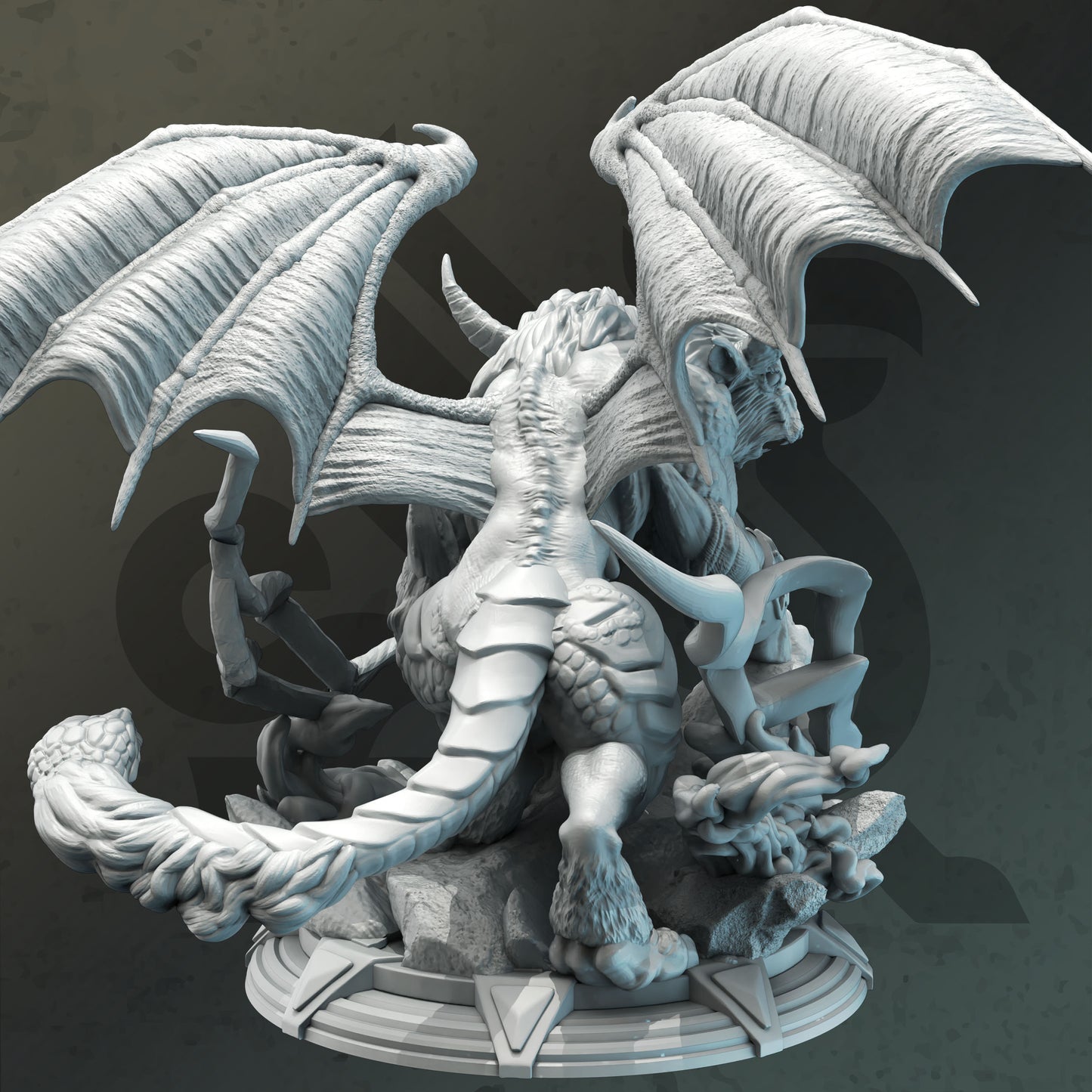 Lightning Chimera - Vilamin Monster LARGE Figure 12k + Base Print 3D RPG Miniature Gift Idea mini | Dungeons & Dragons | Tabletop | DM Stash