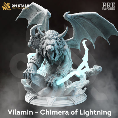 Lightning Chimera - Vilamin Monster LARGE Figure 12k + Base Print 3D RPG Miniature Gift Idea mini | Dungeons & Dragons | Tabletop | DM Stash