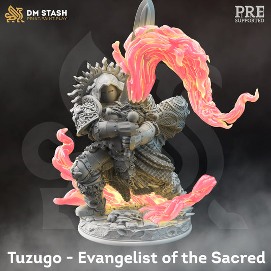 Paladin Crusader of the Flame - Tuzugo Figure 12k + Base Print 3D RPG Miniature Gift Idea mini | Dungeons & Dragons | Tabletop | DM Stash