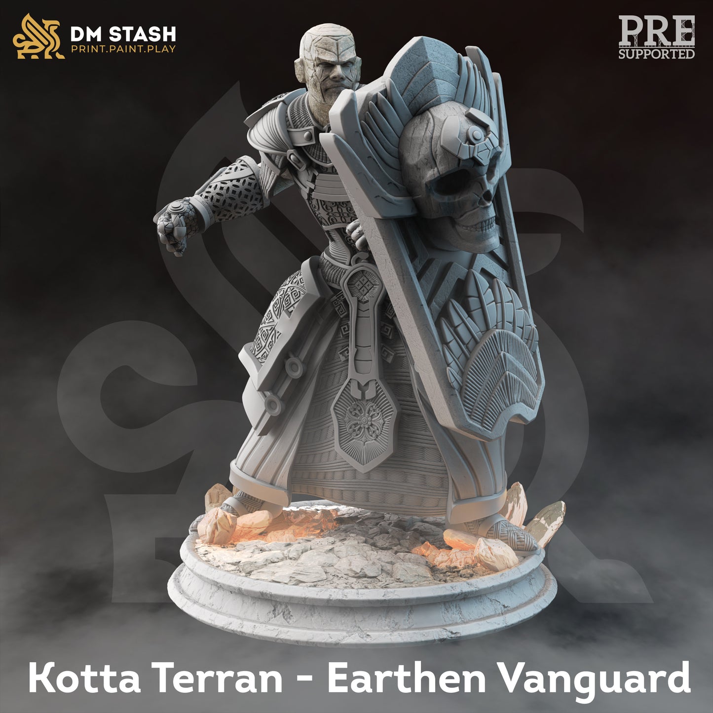 Earth Genasi Vanguard - Kotta Terran Figure 12k + Base Print 3D RPG Miniature Gift Idea mini | Dungeons & Dragons | Tabletop | DM Stash