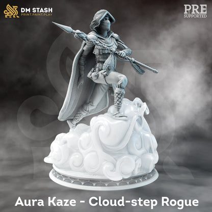 Air Genasi Rogue Monk - Aura Kaze Figure 12k + Base Print 3D RPG Miniature Gift Idea mini | Dungeons & Dragons | Tabletop | DM Stash