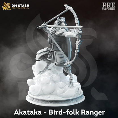 Birdfolk Ranger Archer Owl - Akataka Figure 12k + Base Print 3D RPG Miniature Gift Idea mini | Dungeons & Dragons | Tabletop | DM Stash