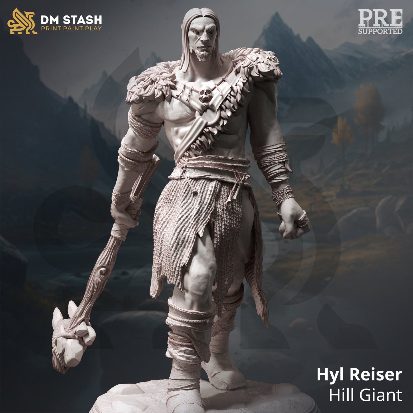 Hill Giant - Hyl Reiser GIANT Figure + Base print 3d 12k dnd miniature Gift Idea mini | Dungeons & Dragons | Tabletop | DM Stash