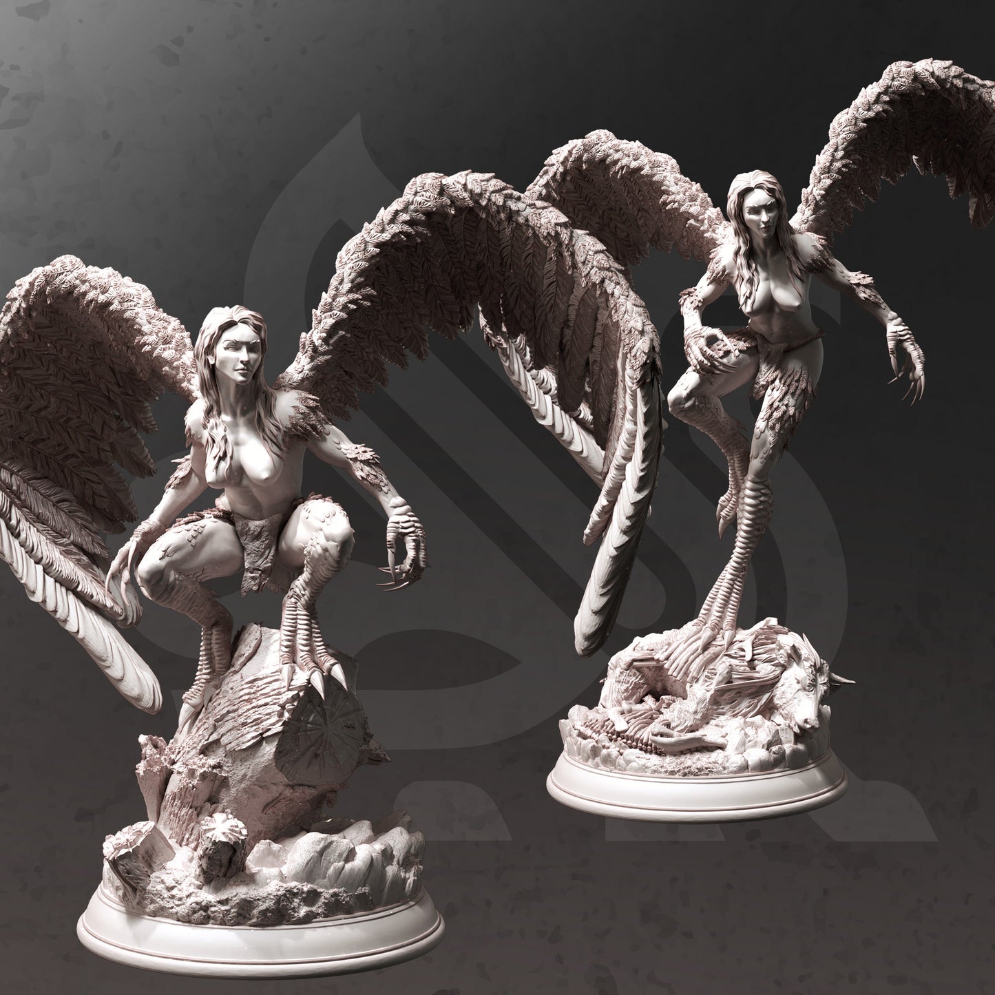 Hill Harpies - Hyl Hygrie Figure + Base print 3d 12k dnd miniature Gift Idea mini | Dungeons & Dragons | Tabletop | DM Stash