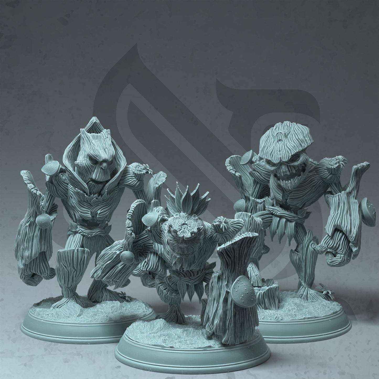 Trio of Treant Saplings - Volys Figure + Base print 3d 12k dnd miniature Gift Idea mini | Dungeons & Dragons | Tabletop | DM Stash