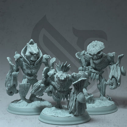 Trio of Treant Saplings - Volys Figure + Base print 3d 12k dnd miniature Gift Idea mini | Dungeons & Dragons | Tabletop | DM Stash