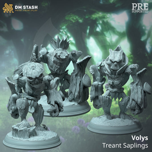 Trio of Treant Saplings - Volys Figure + Base print 3d 12k dnd miniature Gift Idea mini | Dungeons & Dragons | Tabletop | DM Stash