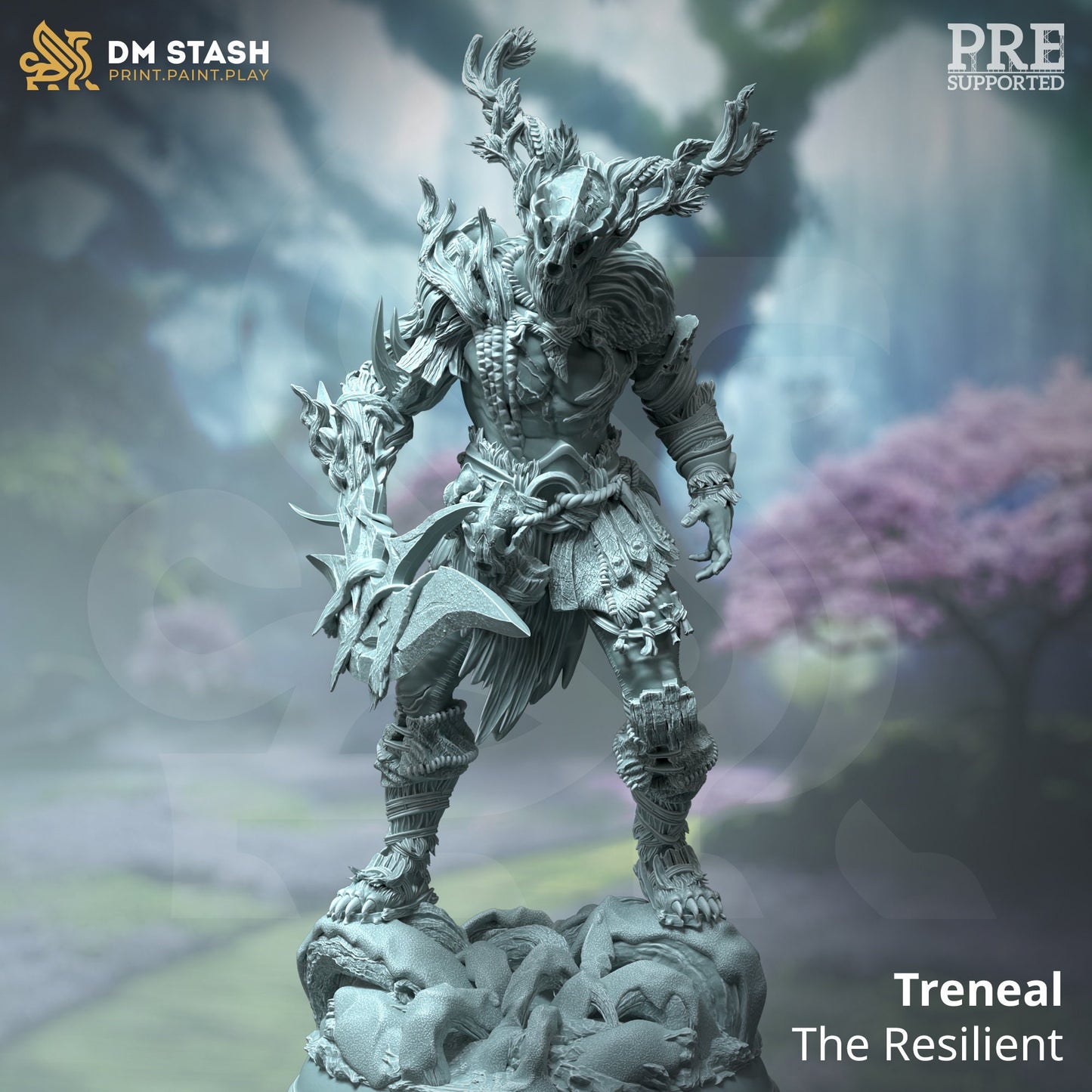 Infused Druidic Barbarian - Treneal Figure + Base print 3d 12k dnd miniature Gift Idea mini | Dungeons & Dragons | Tabletop | DM Stash