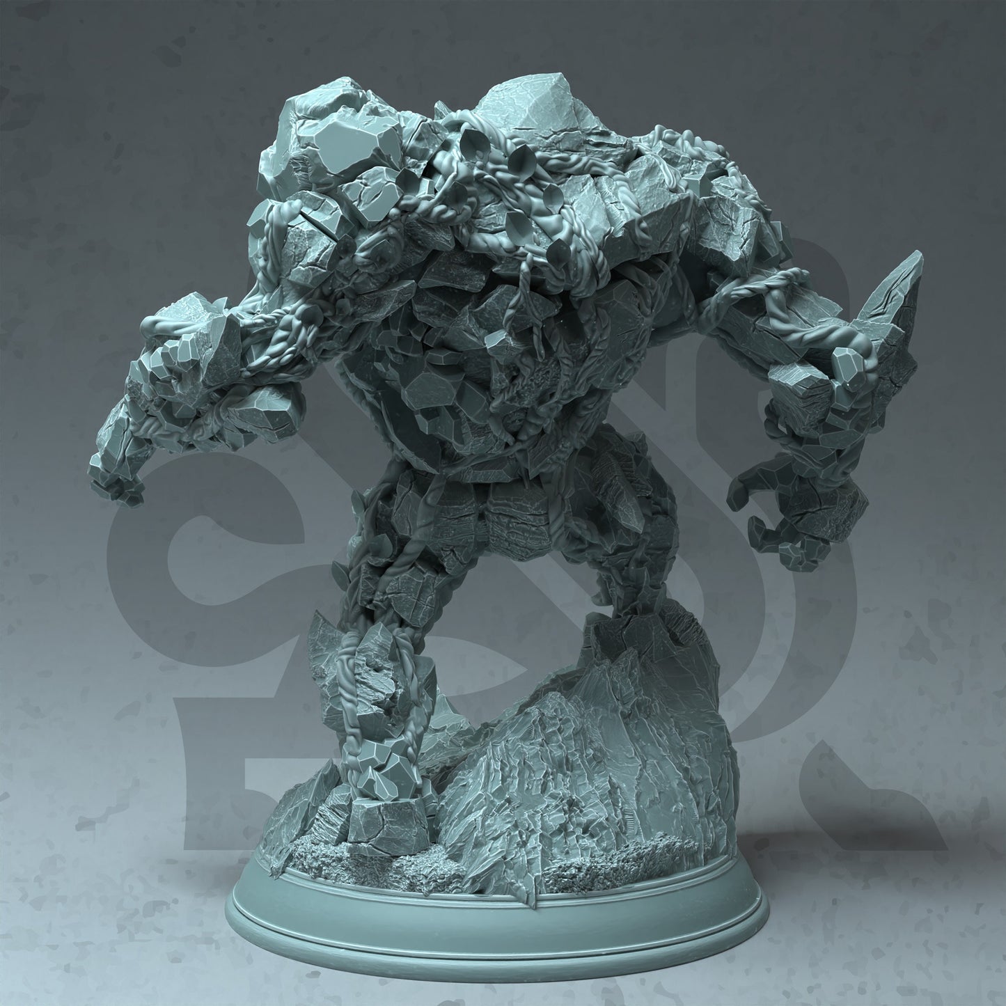 Elite Rock Golem - Lazlus Figure + Base print 3d 12k dnd miniature Gift Idea mini | Dungeons & Dragons | Tabletop | DM Stash