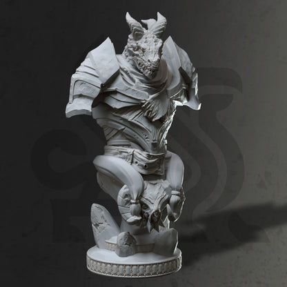 BUST - Dragon Knight Tharvian - 120mm tall - figure print 3d 12k miniature Gift Idea | Dungeons and Dragons |Tabletop DM Stash