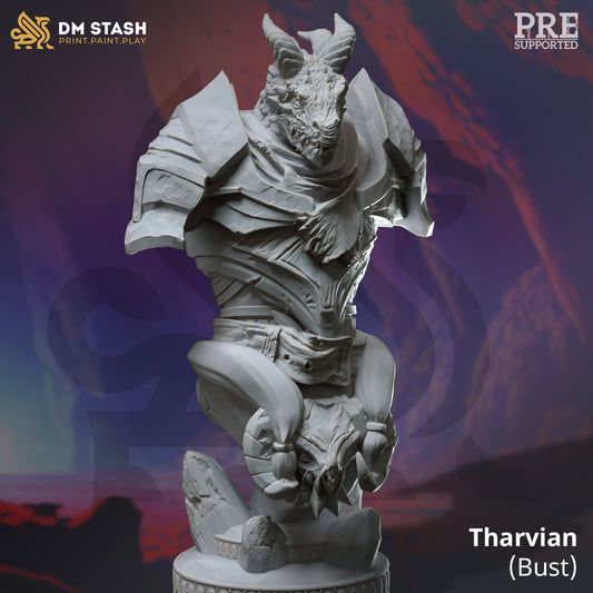 BUST - Dragon Knight Tharvian - 120mm tall - figure print 3d 12k miniature Gift Idea | Dungeons and Dragons |Tabletop DM Stash