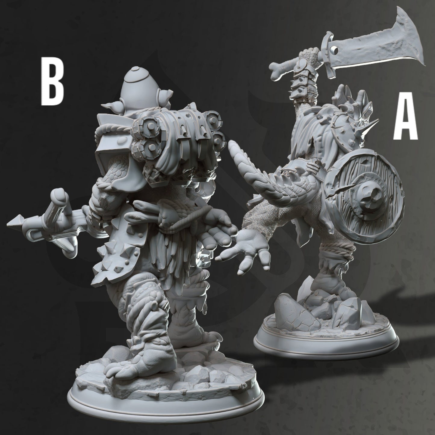 Kobold Infantry - Scrapper Pair Figure + Base print 3d 12k dnd miniature Gift Idea mini | Dungeons & Dragons | Tabletop | DM Stash