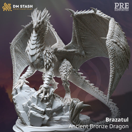 Ancient Bronze Dragon - Brazatul GIGANT Figure + Base print 3d 12k dnd miniature Gift Idea mini | Dungeons & Dragons | Tabletop | DM Stash