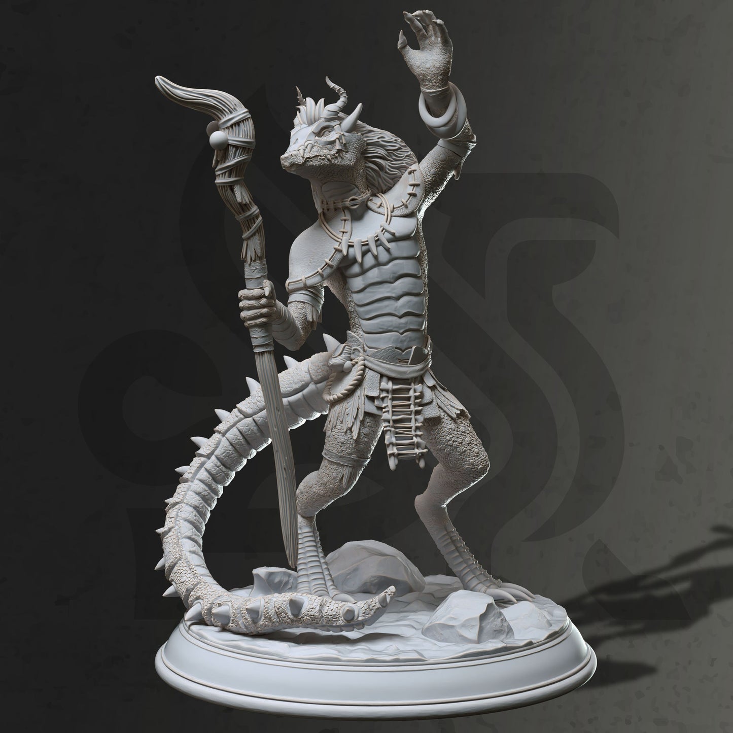 Kobold Shaman - Bobodobo Lizzard Figure + Base print 3d 12k dnd miniature Gift Idea mini | Dungeons & Dragons | Tabletop | DM Stash