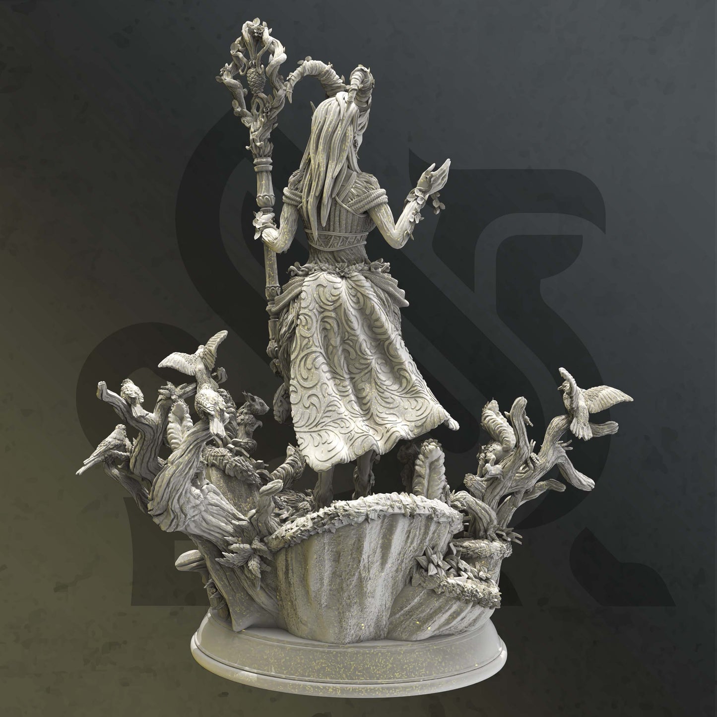 Fey-touched Faun Goddess - Renmaeth Figure 12k + Base Print 3D RPG Miniature Gift Idea mini | Dungeons & Dragons | Tabletop | DM Stash