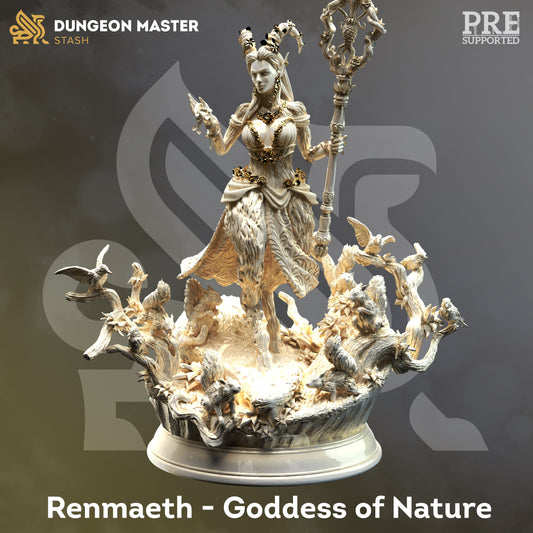 Fey-touched Faun Goddess - Renmaeth Figure 12k + Base Print 3D RPG Miniature Gift Idea mini | Dungeons & Dragons | Tabletop | DM Stash