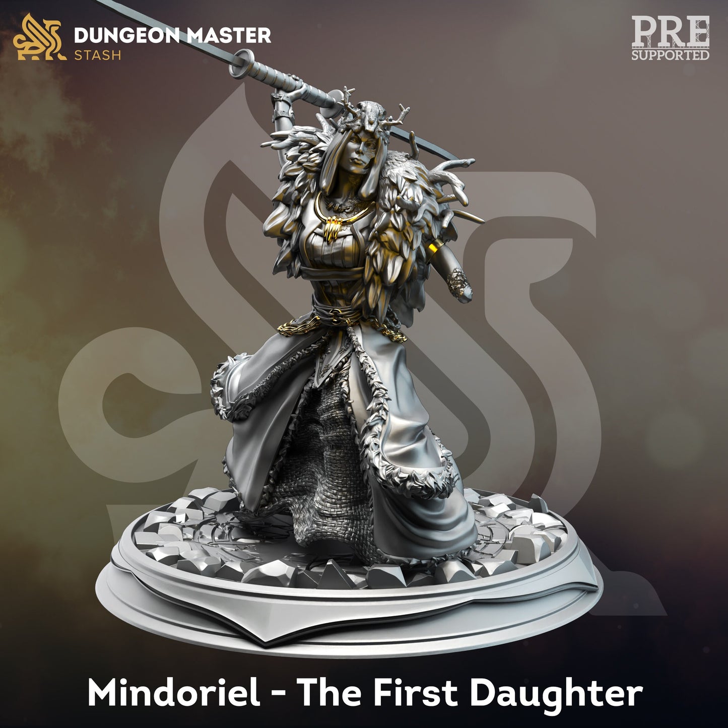 Dark Goddess - Mindoriel Druid Warrior Demon Figure 12k + Base Print 3D RPG Miniature Gift Idea mini | Dungeons & Dragons  Tabletop DM Stash