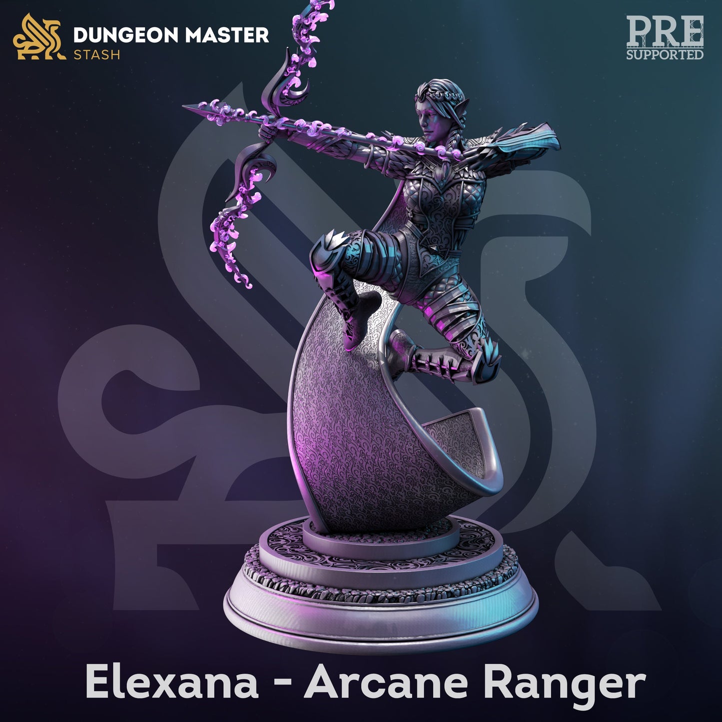 Arcane Ranger - Elexana Elf Archer Figure 12k + Base Print 3D RPG Miniature Gift Idea | Dungeons & Dragons mini | Tabletop | DM Stash