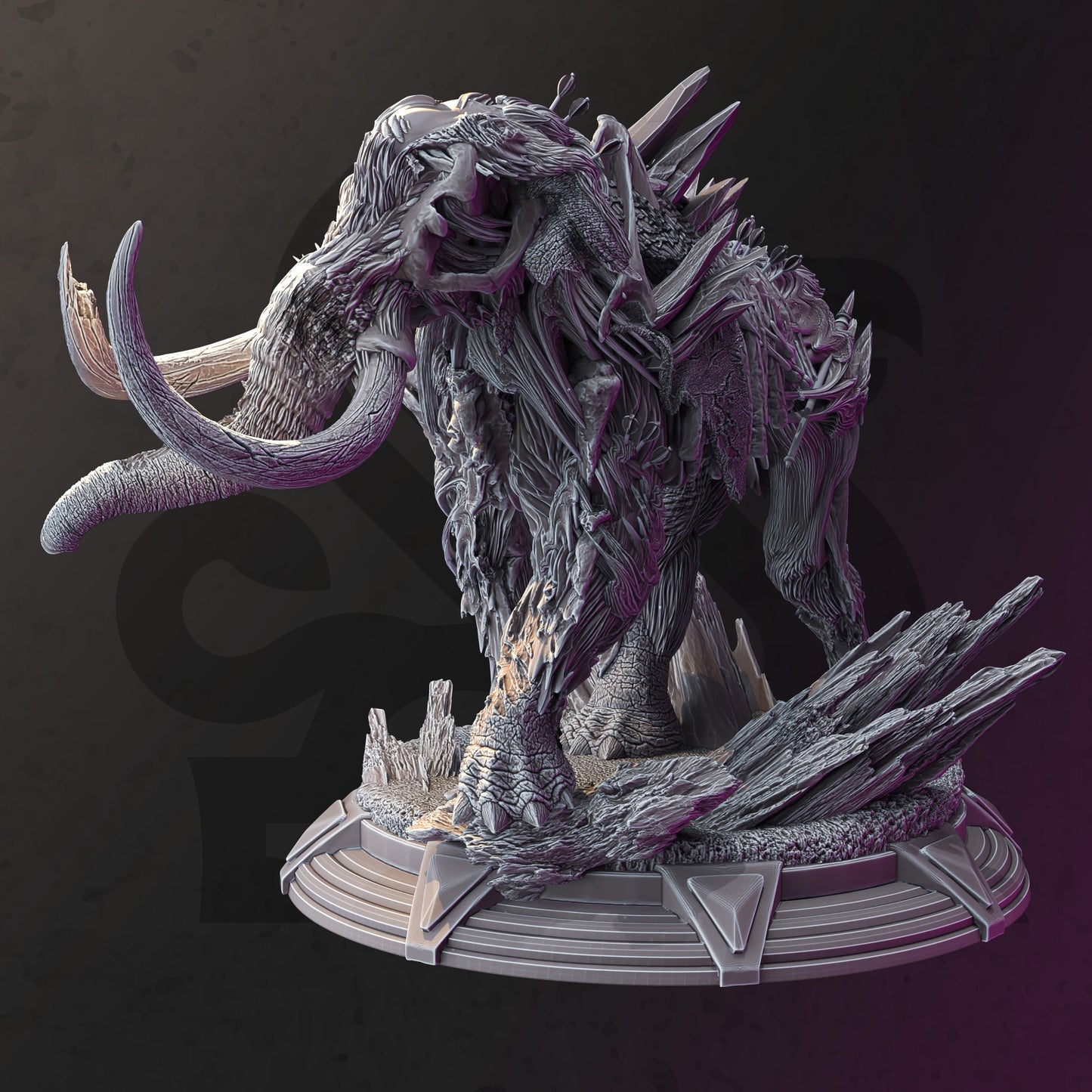 Frozen Undead Mammoth - Tjornir Figure + Base print 3d 12k dnd miniature Gift Idea mini | Dungeons & Dragons | Tabletop | DM Stash