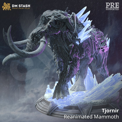 Frozen Undead Mammoth - Tjornir Figure + Base print 3d 12k dnd miniature Gift Idea mini | Dungeons & Dragons | Tabletop | DM Stash