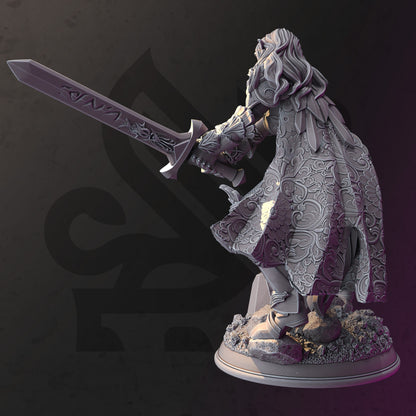 Elf Righteous Holy Paladin - Syrinlena Figure + Base print 3d 12k dnd miniature Gift Idea mini | Dungeons & Dragons | Tabletop | DM Stash