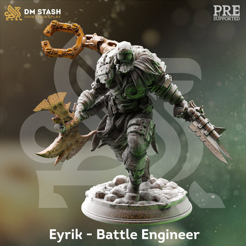 Steampunk Bárbaro Artificer - Eyrik Guerra Figura with base print 3d 12k miniature Gift Idea mini | Mazmorras & Dragons | Mesa de Juego DM Stash