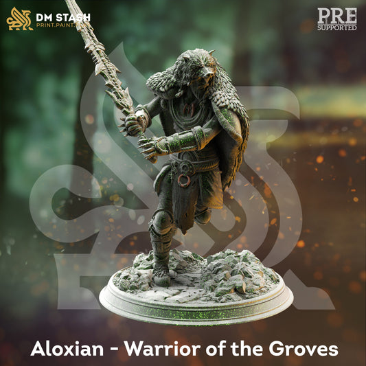 Druidic Barbarian - Aloxian Bearish Warrior Figure with base print 3d 12k miniature Gift Idea mini | Dungeons & Dragons | Tabletop DM Stash