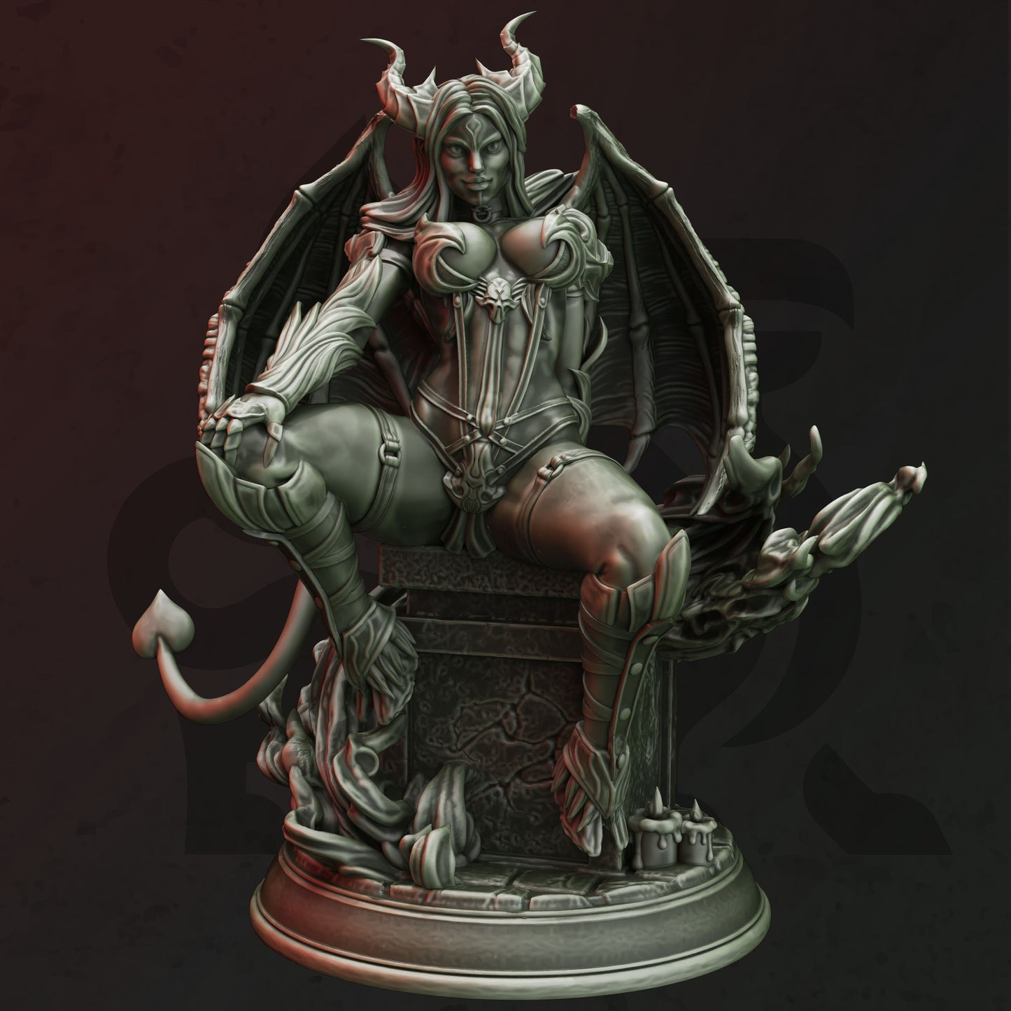 Petrifying Succubus - Vehryn Woman Devil Figure with base print 3d 12k miniature Gift Idea mini | Dungeons & Dragons | Tabletop DM Stash