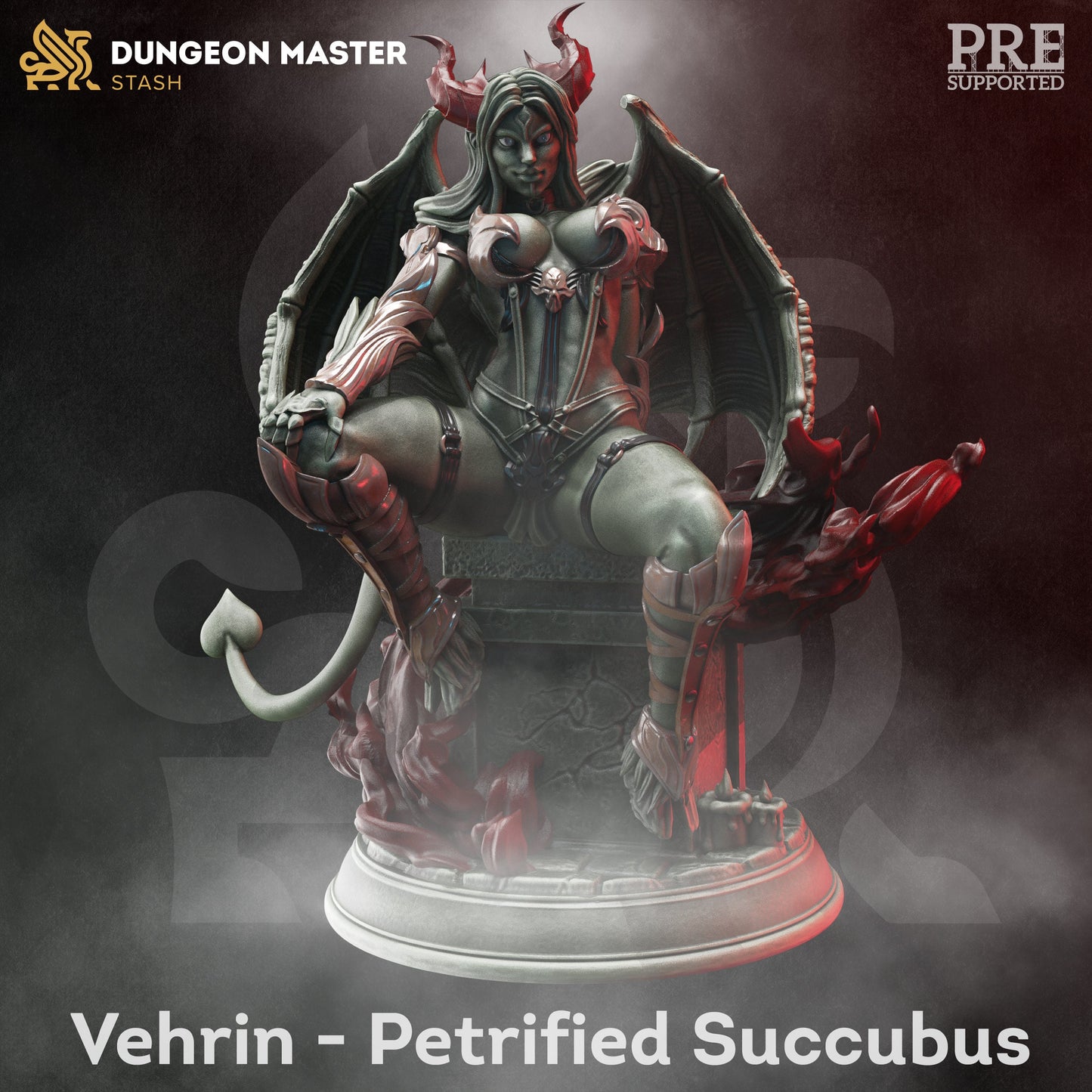 Petrifying Succubus - Vehryn Woman Devil Figure with base print 3d 12k miniature Gift Idea mini | Dungeons & Dragons | Tabletop DM Stash