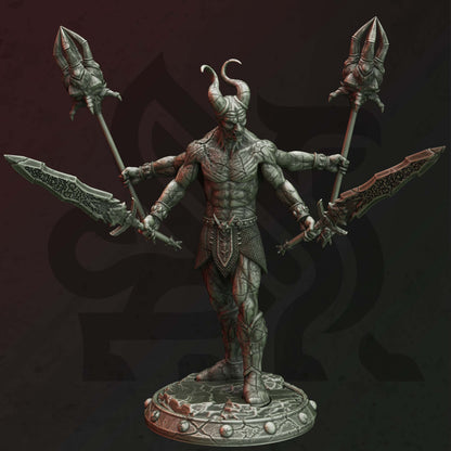 Obsidian Demon - Tiranite Devil Figure with base print 3d 12k miniature Gift Idea mini | Dungeons & Dragons | Tabletop DM Stash