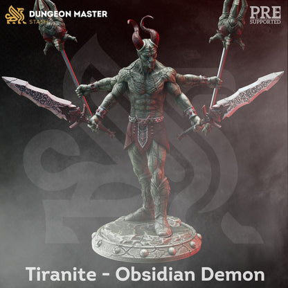 Obsidian Demon - Tiranite Devil Figure with base print 3d 12k miniature Gift Idea mini | Dungeons & Dragons | Tabletop DM Stash