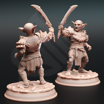 Goblin Bandits - Urkadu Goblins Warrior Trio Figure with base print 3d 12k miniature Gift Idea mini | Dungeons & Dragons | Tabletop DM Stash