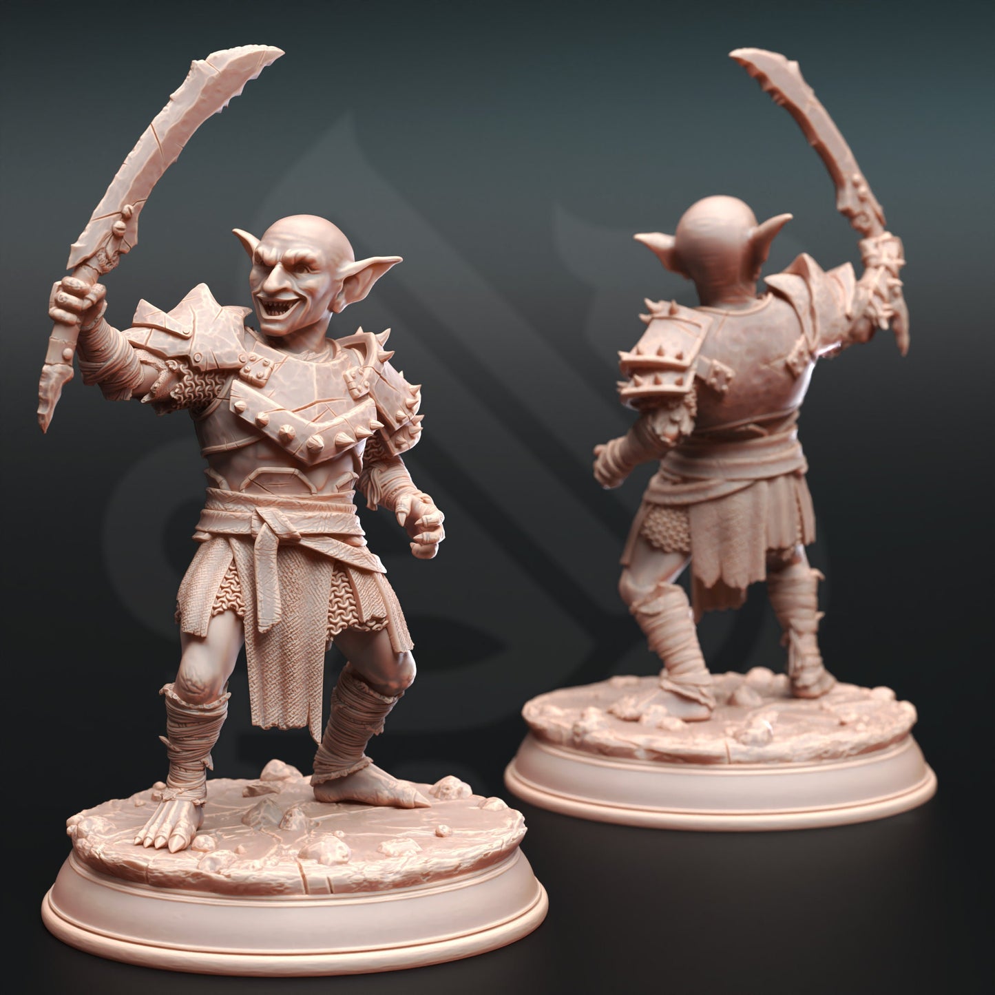 Goblin Bandits - Urkadu Goblins Warrior Trio Figure with base print 3d 12k miniature Gift Idea mini | Dungeons & Dragons | Tabletop DM Stash